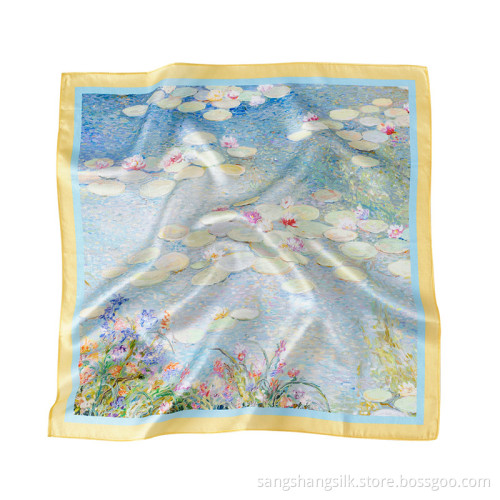 custom 100% pure 6A mulberry silk scarf